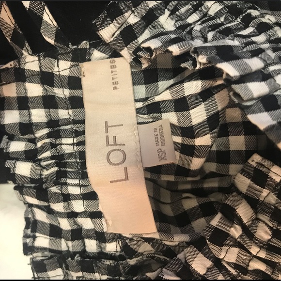 LOFT Black White Gingham Halter Top Peplum XS-P - Picture 6 of 6
